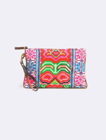 Mini Elizabeth Vibrant Pink Wristlet Clutch