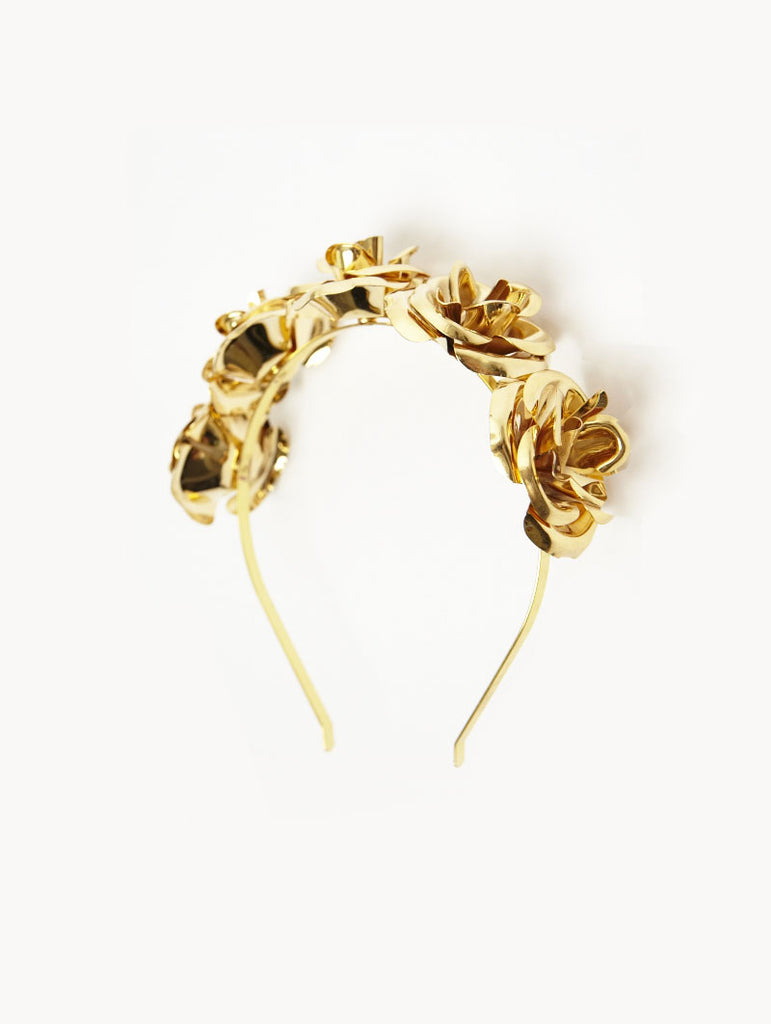 ✋BUNDLED: Gold Rose Headband Gold Rose Headband - Metallic Flower Headband - Golden Roses  main image 2
