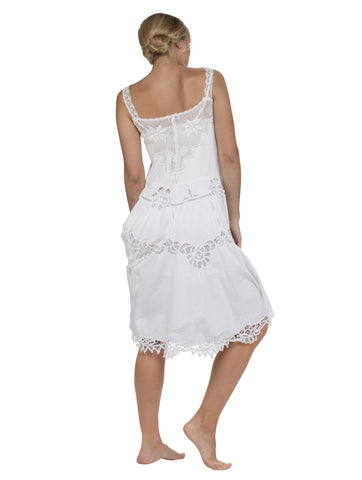 Midi Lace Long Dress - White