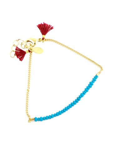 Shashi Turquoise Natasha Chain Bracelet
