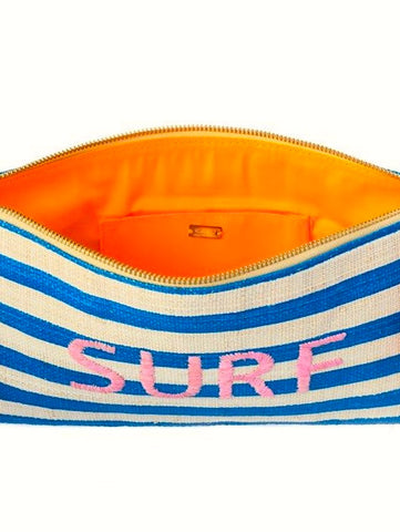 Kayu Embroidered Straw Surf Clutch -shopamla