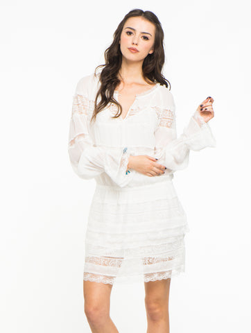 French Boho Dress - White 