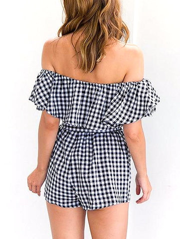 Bardot St Tropez Ruffel Exposed Shoulder Romper