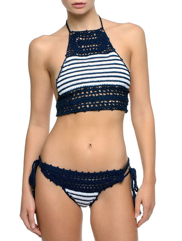 Anna Kosturova Sailor Lace Halter Bikini Set