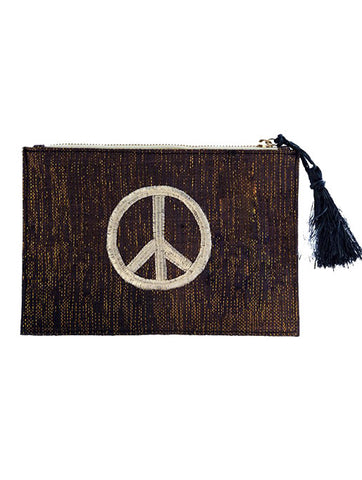 Kayu Peace Pouch - Black - Amanda Mills Los Angeles