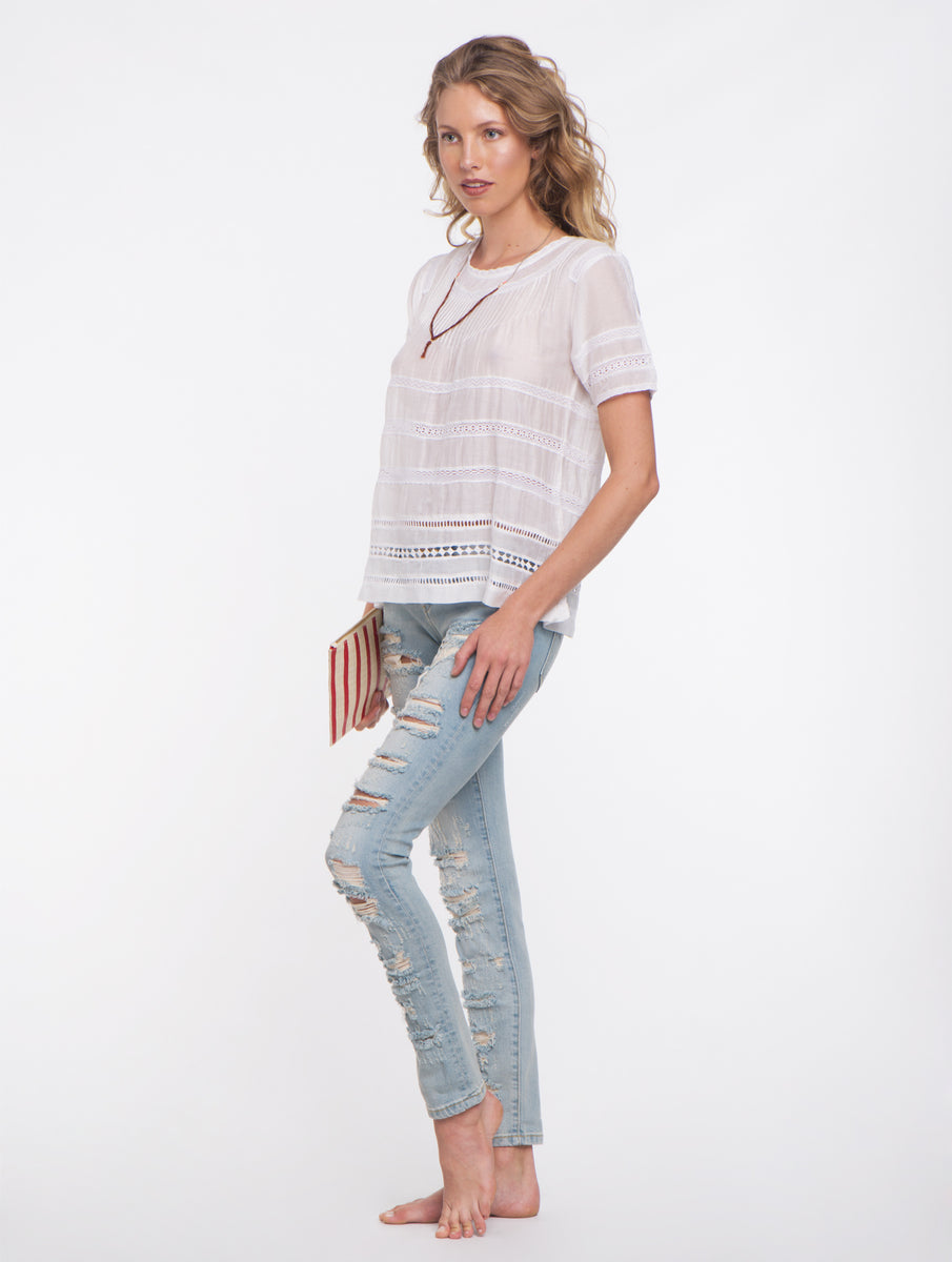 Falcon & Bloom White Summer Breeze Top