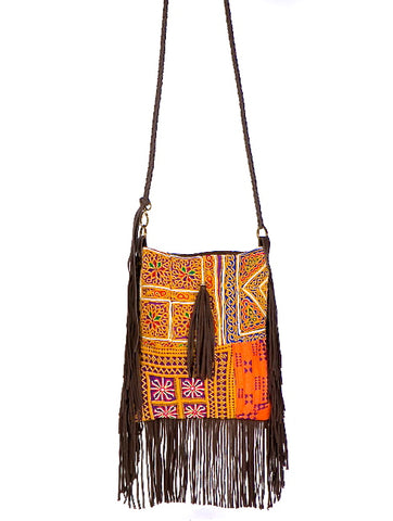 SUPINE SUEDE FRINGE CROSS BODY BAG