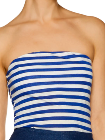 Strapless cropped striped lined tube top - milly collection