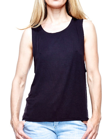 CLASSIC GIRLFRIEND MUSCLE TANK TOP - BLACK.