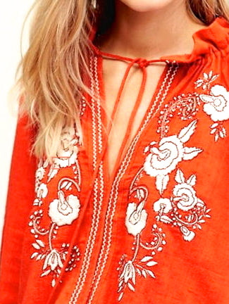 Topanga Boho Embroidered Floral Tunic