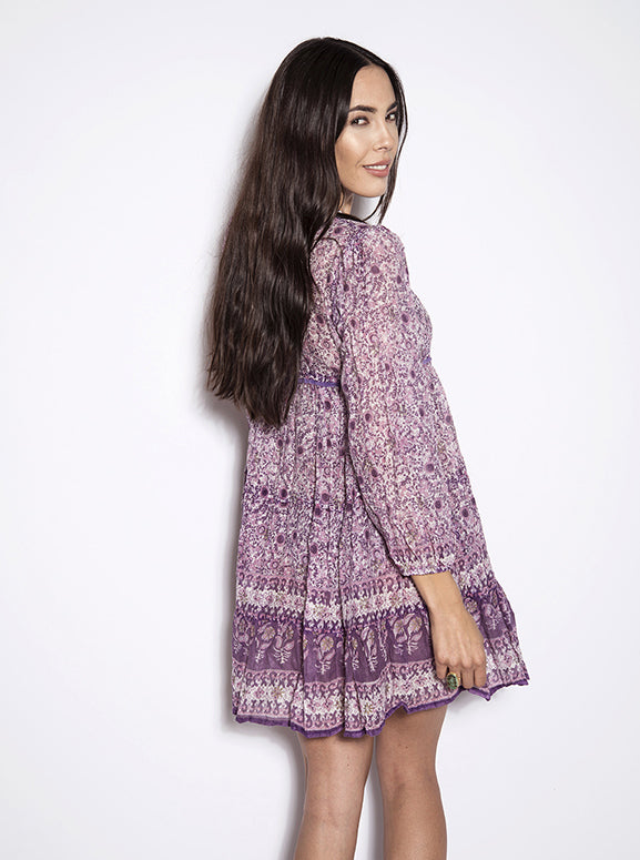 Blue Hippie BOHO CHIC Floral Purple Dress Amanda Mills Blue Hippie BOHO CHIC Floral Purple Dress Amanda Mills