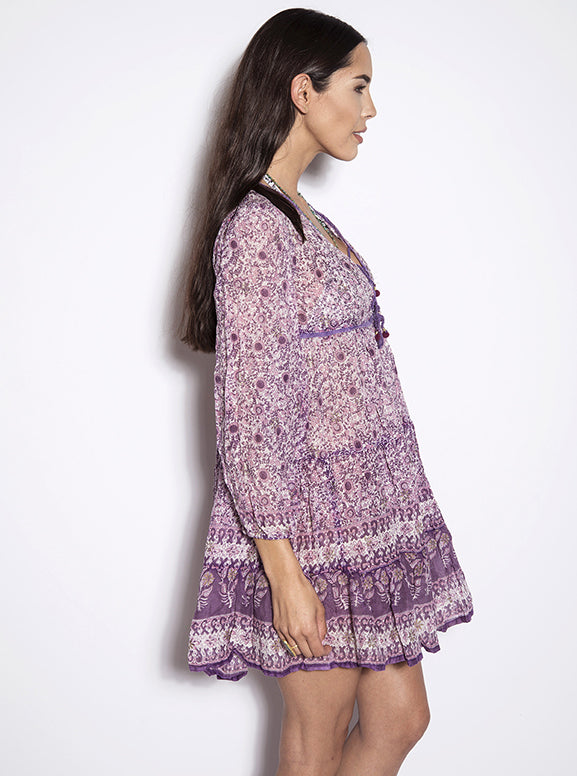 Blue Hippie BOHO CHIC Floral Purple Dress Amanda Mills Blue Hippie BOHO CHIC Floral Purple Dress Amanda Mills