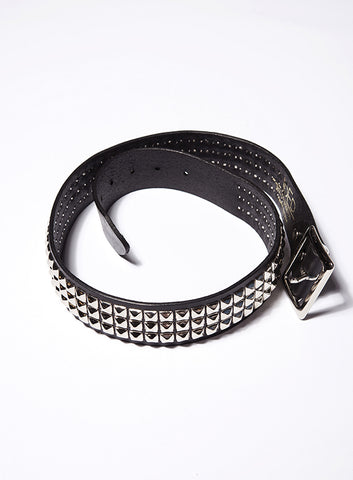 Pyramid Black Studded Leather Belt - Joe's 