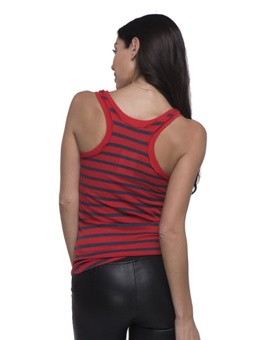 Stripe Thermal Racerback Tank - Cherry - Stateside 