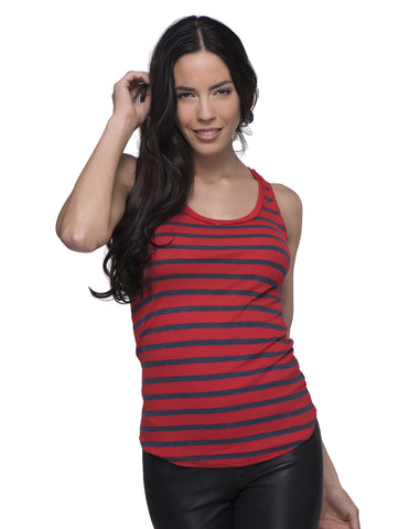 Stripe Thermal Racerback Tank - Cherry - Stateside 