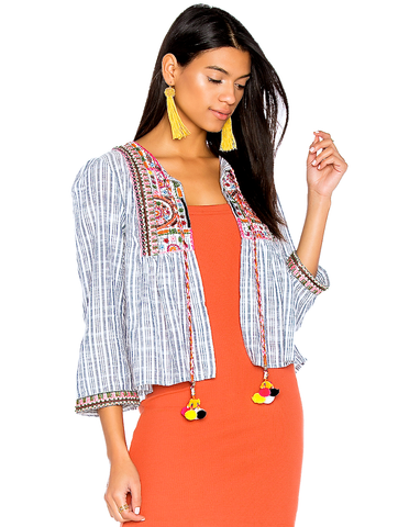 IBIZA STRIPED MULTI TASSEL TOP