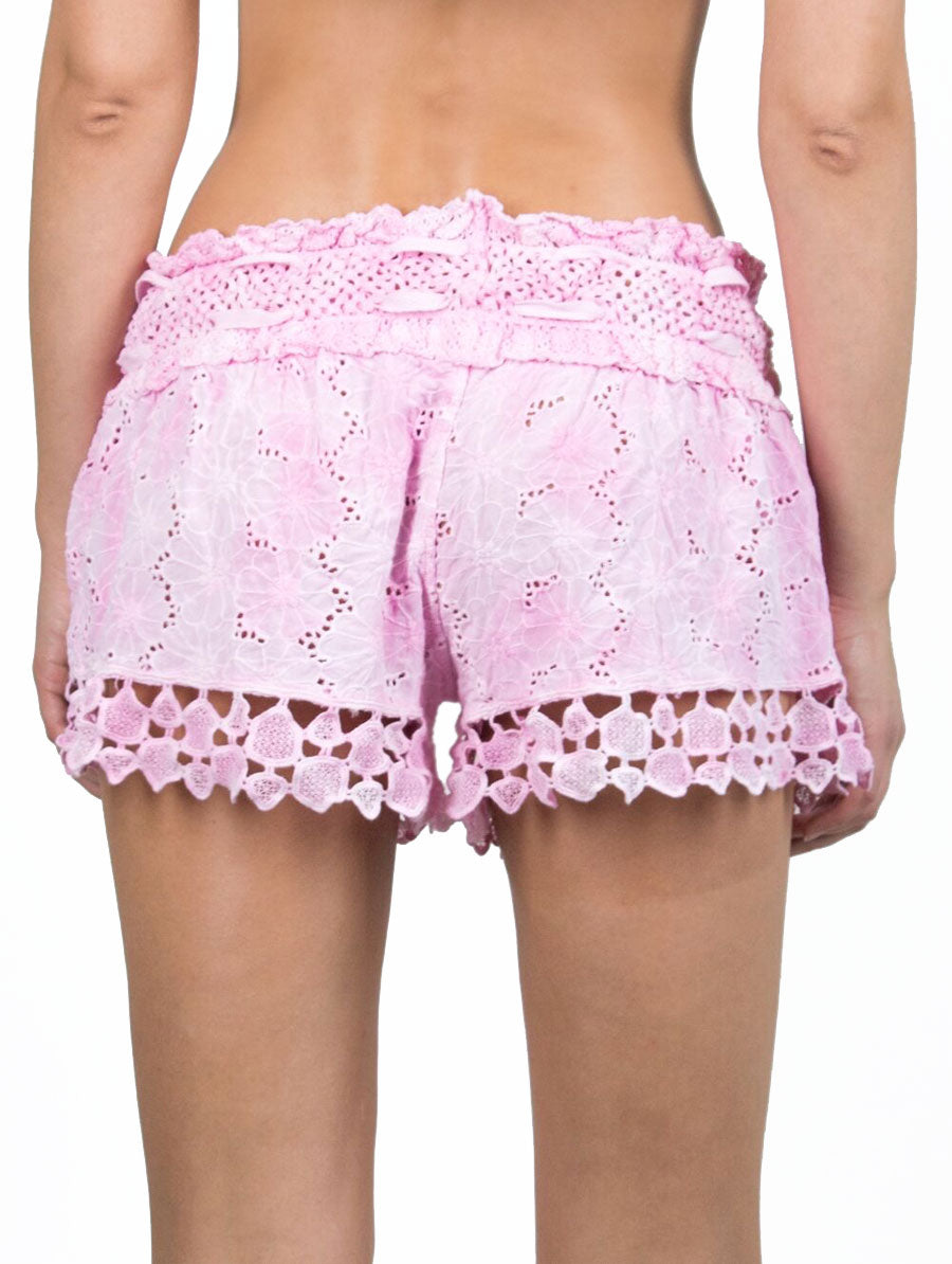 Vintage Havana - Pink Crochet Shorts
